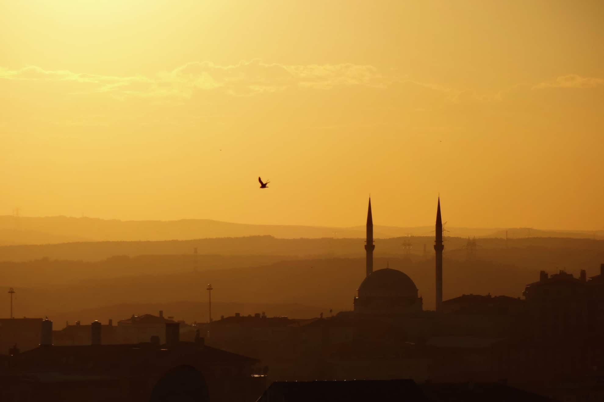 Istanbul, Skyline in der Dämmerung